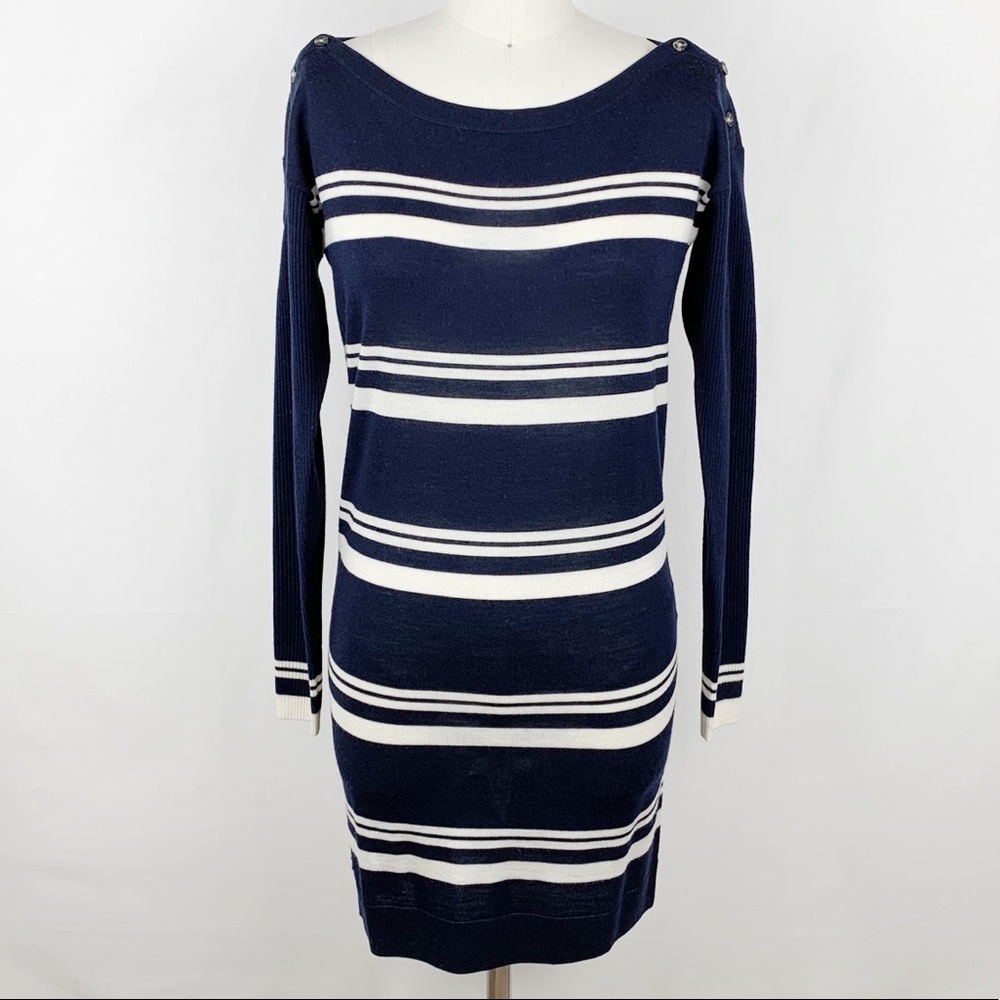 Lacoste Wool Boat Neck Sweater Dress